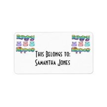 hungry  hippos custom address label