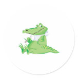 hungry hungry alligator round sticker