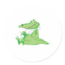 hungry hungry alligator round sticker