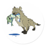 hungry hyena round stickers