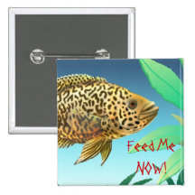 Hungry Jaguar Cichlid Pin