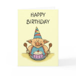 hungry piggy happy birthday card