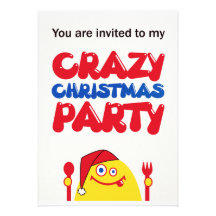 Hungry Yellow Creature Christmas Personalized Invitations