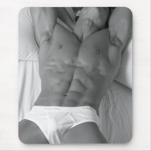 Hunk In Bed Mousepad