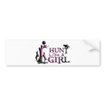 HUNT LIKE A GIRL COON HUNTING BUMPER STICKERS