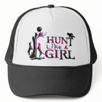 HUNT LIKE A GIRL COON HUNTING TRUCKER HATS