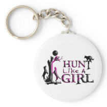 HUNT LIKE A GIRL COON HUNTING KEYCHAIN