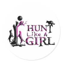 HUNT LIKE A GIRL COON HUNTING STICKERS