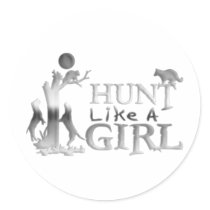 HUNT LIKE A GIRL COON HUNTING STICKER