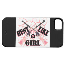 Hunt Like a Girl Pink Camo Rifle iPhone Case iPhone 5 Case