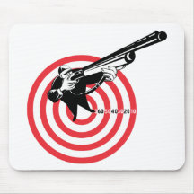 Hunter aiming rifle shotgun bulls eye high angle mouse pads