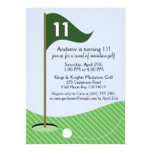 Hunter Green Let's Par-Tee Miniature Golf Birthday Invite