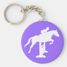Hunter Jumper Horse & Rider (white) Keychains
