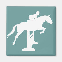 Hunter Jumper Horse & Rider (white) Refrigerator Magnet