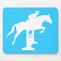 Hunter Jumper Horse & Rider (white) Mouse Pad