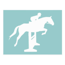 Hunter Jumper Horse & Rider (white) Post Cards