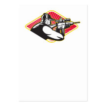 Hunter Shooter Aiming Rifle Retro Business Cards