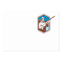 Hunter With Shotgun Rifle Duck Shooting Retro Business Cards