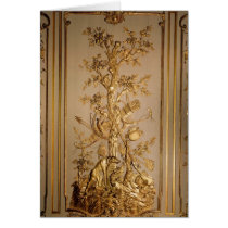 Hunting scene, wood panelling  from dining cards