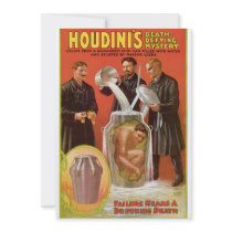 Huodini's Death Defying Mystery, 1908 Poster Custom Invites