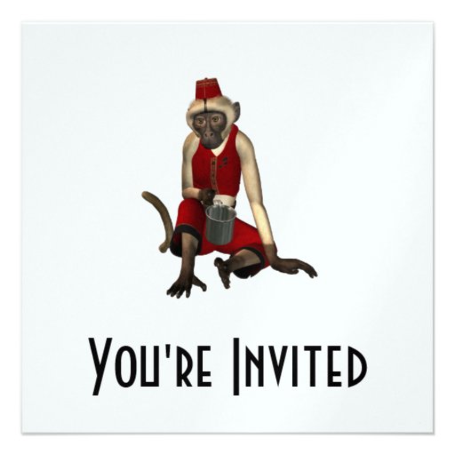 Hurdy Gurdy 3D Music Monkey 12 Custom Invites