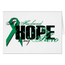Husband My Hero - Kidney Cancer Hope Greeting Cards