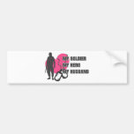 Husband Soldier Pink Heart Bumper Stickers
