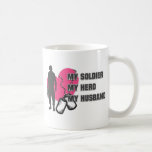 Husband Soldier Pink Heart Mugs
