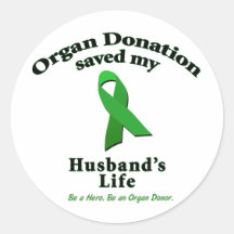 Husband Transplant Round Stickers