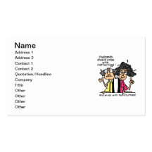 Husbands and Wives Attitude Humour Business Card Template