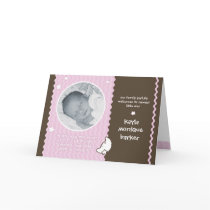 Hush Said the Moon Birth Announcement - Pink