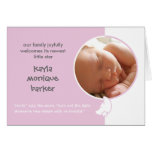 Hush Said the Moon Birth Announcement - Pink Greeting Card