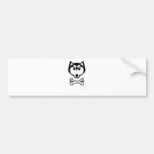 Husky and bones bumper sticker
