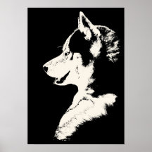Husky Art Print Sled Dog Art Poster Malamute Gifts