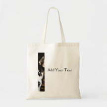 Husky Dog Blue Eye Border Tote Bag