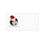 Husky Santa Return Address Label