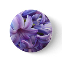Hyacinth Flowers Round Button