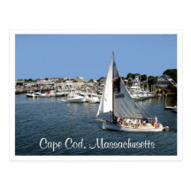 Hyannis Harbour Cape Cod  Mass Boats  Post Card