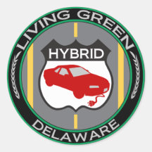 Hybrid Delaware Round Stickers