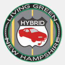 Hybrid New Hampshire Round Sticker