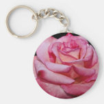 Hybrid Tea Rose 'Sheer Elegance' White flowers Keychain