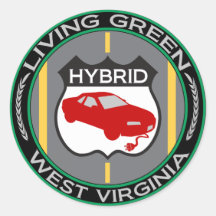 Hybrid West Virginia Round Sticker