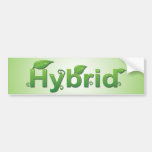 "Hybrid" with Leaves Bumper Sticker