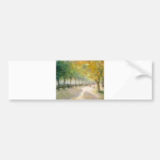 Hyde Park Camille Pissarro 1890 tree autumn fall Bumper Sticker