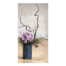 Hydrangea and Wood Vase Watercolor Customized Photo Card