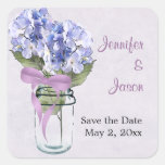 Hydrangea in a Mason Jar - Save the Date Sticker stickers