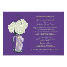 Hydrangea & Mason Jar Wedding Invitations