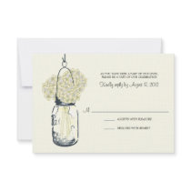 Hydrangea & Mason Jar Wedding RSVP