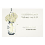 Hydrangea & Mason Jar Wedding RSVP Personalized Invitations