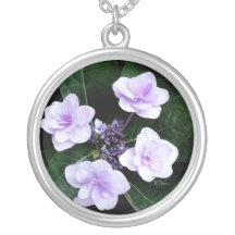 Hydrangea sterling silver necklace